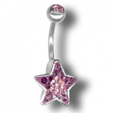 Piercing s krystaly Swarovski Star01 G