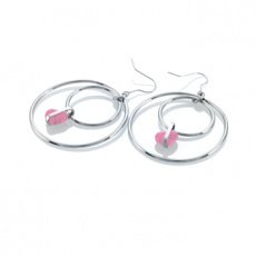 Náušnice Storm Baril Heart Pink