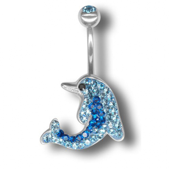 Piercing s krystaly Swarovski Dolphin02 D