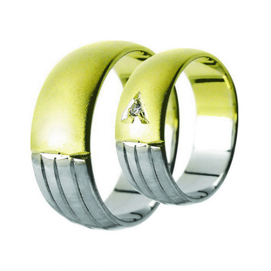 Snubní prsteny Lucie Gold Charlotte S-167, materiál bílé, žluté zlato 585/1000, zirkon, váha: průměr