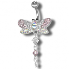 Piercing s krystaly Swarovski Dragonfly A