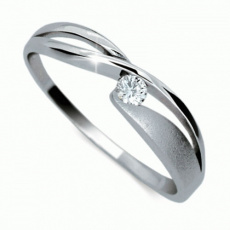 Briliantový prsten Danfil DF1721, materiál bílé zlato 585/1000, 1x briliant SI1/G = 0.061 ct, váha: