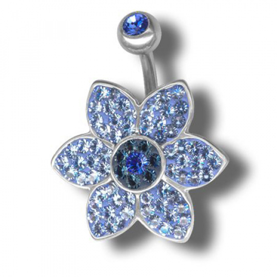 Piercing s krystaly Swarovski Flower07 B