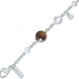 Stříbrný náramek Cacharel CNB094M18, materiál stříbro 925/1000, dřevo, váha: 3.90g