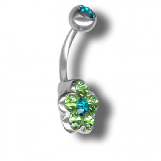 Piercing s krystaly  Swarovski Flower01 J