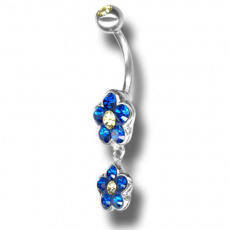 Piercing s krystaly Swarovski Flower02 A