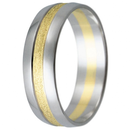 Snubní prsteny kolekce HARMONY16, materiál bílé, žluté zlato 585/1000, váha: u velikosti 54mm - 4.00