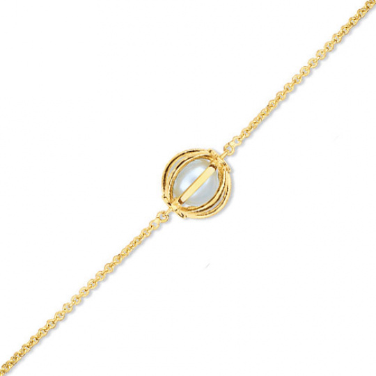 Zlatý náramek Cacharel XF602JN, materiál žluté zlato 585/1000, kultivovaná perla, váha: 3.20g