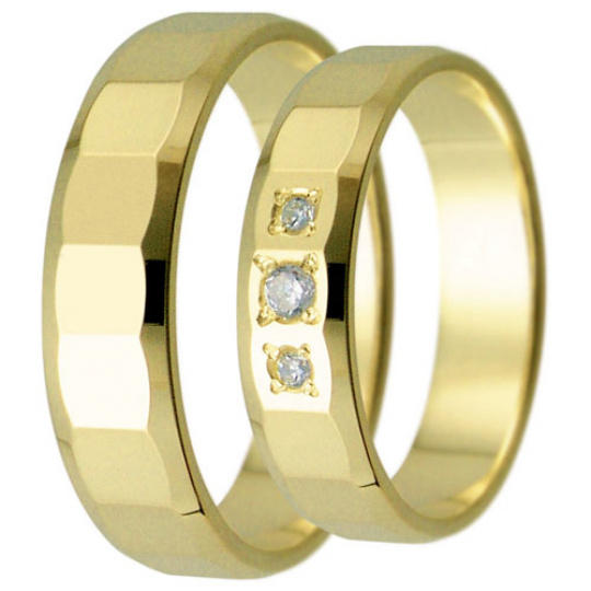 Snubní prsteny kolekce HARMONY3, materiál žluté zlato 585/1000, zirkon , váha: u velikosti 54mm - 4.