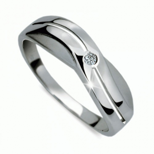 Briliantový prsten Danfil DF1562, materiál bílé zlato 585/1000, 1x briliant SI1/G = 0.025 ct, váha: