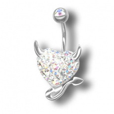 Piercing s krystaly Swarovski Devil Heart A