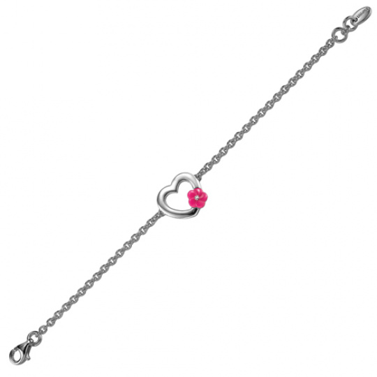 Náramek Esprit Flower Heart Pink ESBR-91052A