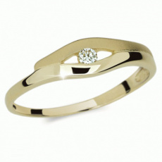 Briliantový prsten Danfil DF1745Z, materiál žluté zlato 585/1000, 1x briliant SI1/G = 0.050 ct, váha