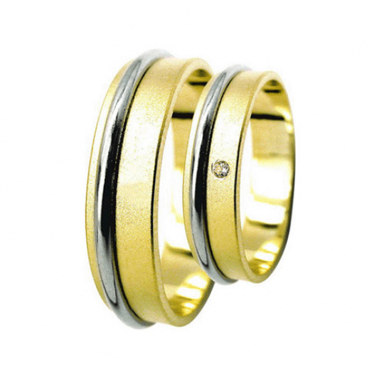 Snubní prsteny Lucie Gold Charlotte S-178, materiál bílé, žluté zlato 585/1000, zirkon, váha: průměr