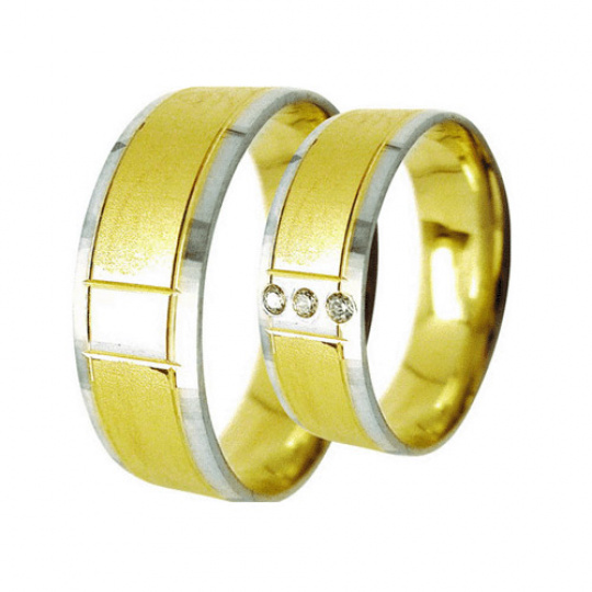 Snubní prsteny Lucie Gold Charlotte S-205, materiál bílé, žluté zlato 585/1000, zirkon, váha: průměr