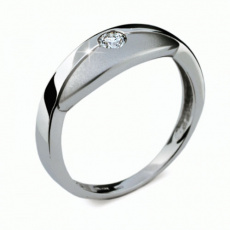 Briliantový prsten Danfil DF1720, materiál bílé zlato 585/1000, 1x briliant SI1/G = 0.112 ct, váha: