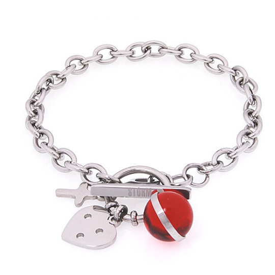 Náramek Storm Baril Charm Red