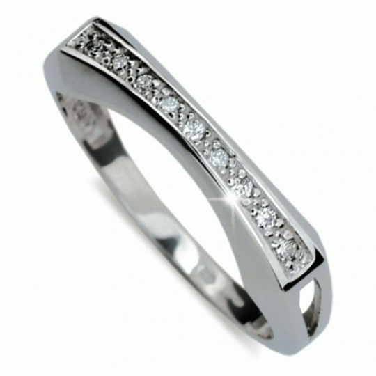 Briliantový prsten Danfil DF2007, materiál bílé zlato 585/1000, 8x briliant SI1/G = 0.104 ct, váha: