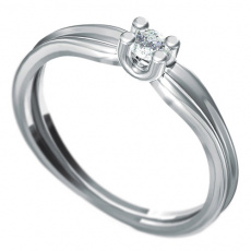 Zásnubní prsten s briliantem Dianka 811, materiál bílé zlato 585/1000, briliant SI1/G 3.00mm, váha: