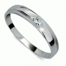 Briliantový prsten Danfil DF1617, materiál bílé zlato 585/1000, 1x briliant SI1/G = 0.031 ct, váha: