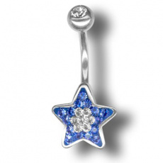 Piercing s krystaly Swarovski Star01 D