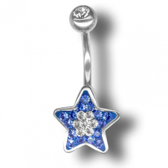 Piercing s krystaly Swarovski Star01 D