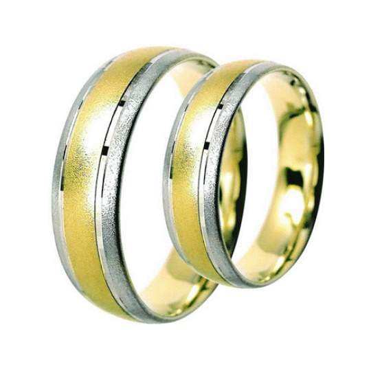 Snubní prsteny Lucie Gold Charlotte S-195, materiál bílé, žluté zlato 585/1000, váha: průměrná 9.00g