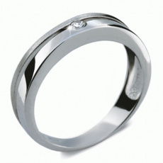 Briliantový prsten Danfil DF1710, materiál bílé zlato 585/1000, 1x briliant SI1/G = 0.061 ct, váha: