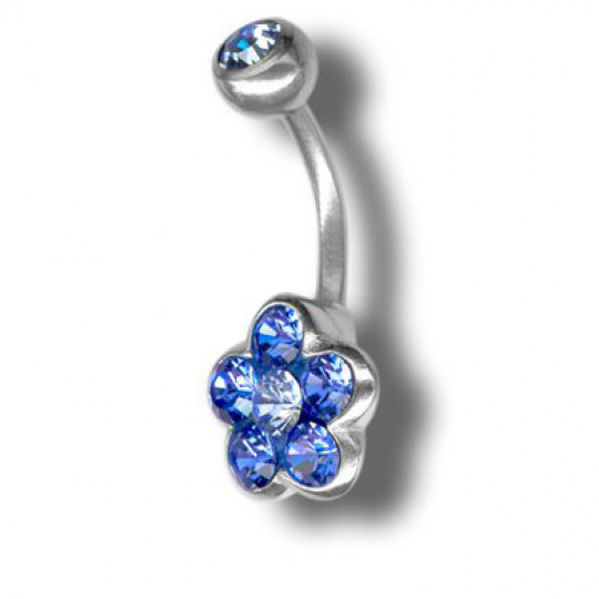 Piercing s krystaly Swarovski Flower01 B