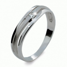 Briliantový prsten Danfil DF1748, materiál bílé zlato 585/1000, 1x briliant SI1/G = 0.035 ct, váha: