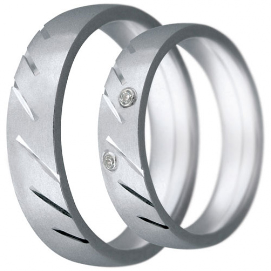 Snubní prsteny kolekce CLAUDIA10, materiál bílé zlato 585/1000, zirkon, váha: u velikosti 54mm - 7.6