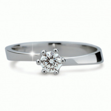 Briliantový prsten Danfil DF1960, materiál bílé zlato 585/1000, 1x briliant SI1/G = 0.260 ct, váha: