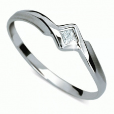 Briliantový prsten Danfil DF1113, materiál bílé zlato 585/1000, 1x briliant VS1/G= 0.045 ct, váha: 0