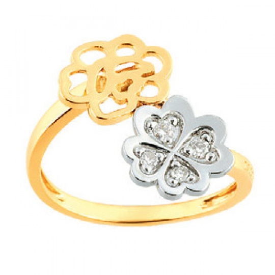 Zlatý prsten Cacharel XE002XB3, materiál žluté, bílé zlato 585/1000, diamant-0.10 ct, váha: 2.55g