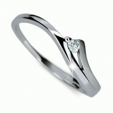 Briliantový prsten Danfil DF1718, materiál bílé zlato 585/1000, 1x briliant SI1/G = 0.061ct, váha: 1