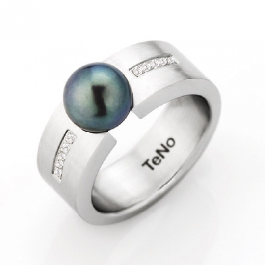 Prsten s diamanty TeNo Pearls 069-202PGP01