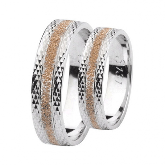 Snubní prsteny Lucie Gold Charlotte S-131, materiál bílé, růžové zlato 585/1000, váha: průměrná 8.50