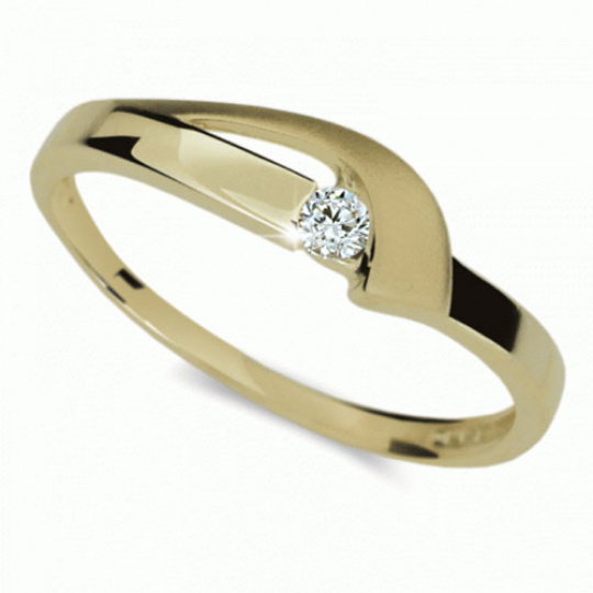 Briliantový prsten Danfil DF1779Z, materiál žluté zlato 585/1000, 1x briliant SI1/G = 0.072 ct, váha