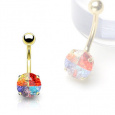 Zlatý piercing ZPP043, materiál 14-ti karátové žluté zlato, zirkon, váha: 1.55g