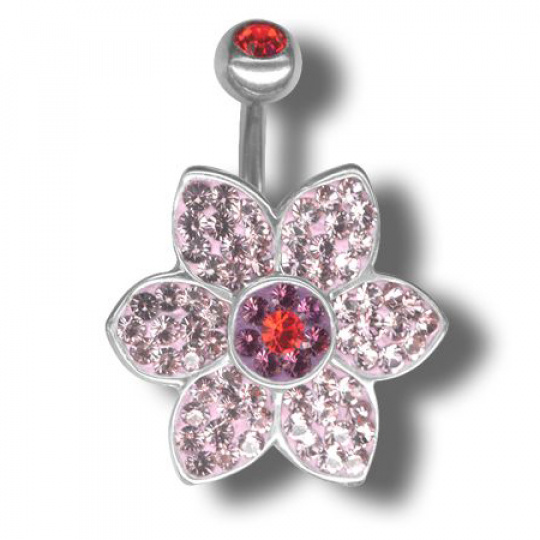 Piercing s krystaly Swarovski Flower07 F