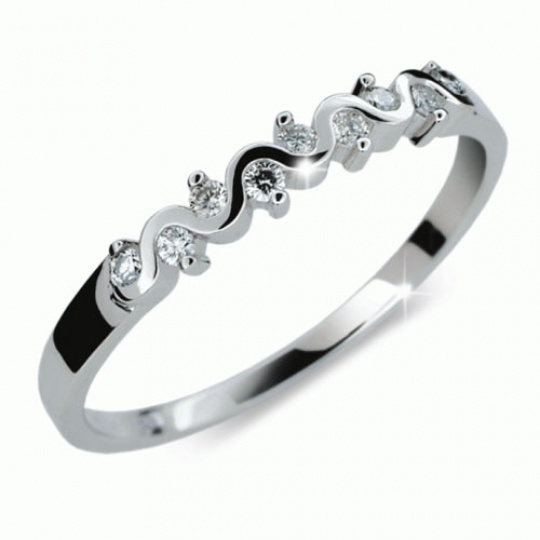 Briliantový prsten Danfil DF2086, materiál bílé zlato 585/1000, 9x briliant SI1/G = 0.112 ct, váha: