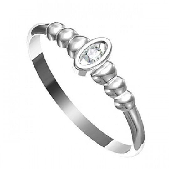 Zásnubní prsten s briliantem Leonka  012, materiál bílé zlato 585/1000, briliant SI1/G - 2.25mm, váh