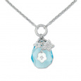 Zlatý náhrdelník Cacharel XF510GTB3, materiál bílé zlato 585/1000, diamant-0.07 ct, topaz, váha: 3.5