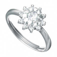 Zásnubní prsten s briliantem Dianka 807, materiál bílé zlato 585/1000, briliant SI1/G 1ks  5.0mm, 10