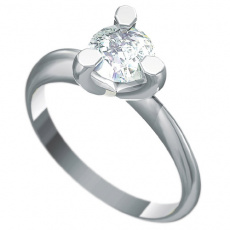 Zásnubní prsten s briliantem Dianka 817, materiál bílé zlato 585/1000, briliant SI1/G 6.00mm, váha: