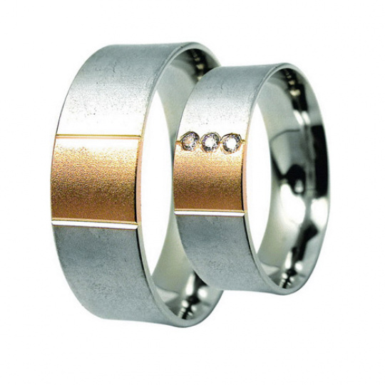 Snubní prsteny Lucie Gold Charlotte S-223, materiál bílé, žluté zlato 585/1000, zirkon, váha: průměr