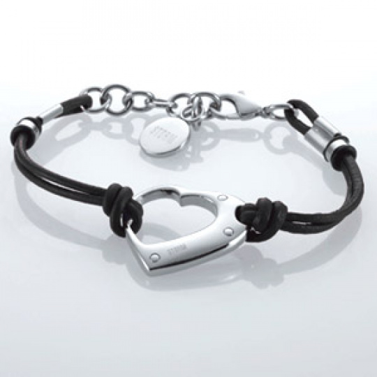 Náramek Storm Connect Heart Steel Black