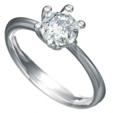 Zásnubní prsten s briliantem Dianka 805, materiál bílé zlato 585/1000, briliant SI1/G 6.00 mm, váha: