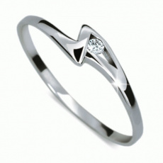 Briliantový prsten Danfil DF1138, materiál bílé zlato 585/1000, 1x briliant SI1/G = 0.026 ct, váha: