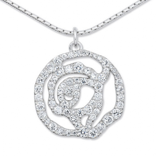 Stříbrný náhrdelník Cacharel CSC199Z42, materiál stříbro 925/1000, zirkon, váha: 8.50g